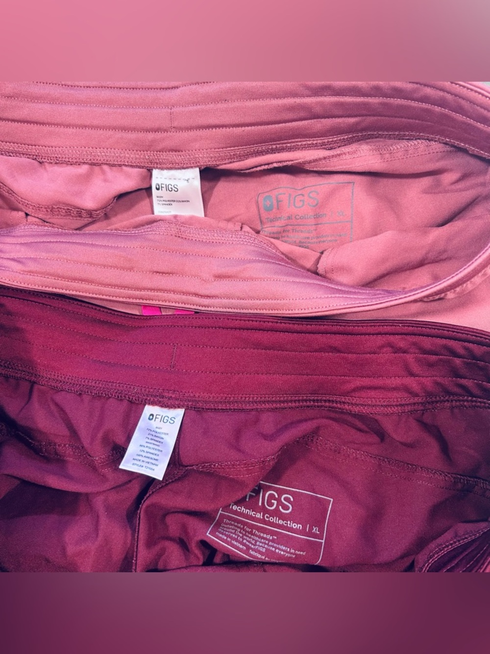 3 Figs Women’s XL Kade Cargo Scrub Pants Nurse Pink Green Maroon Straight Leg - Picture 5 of 6